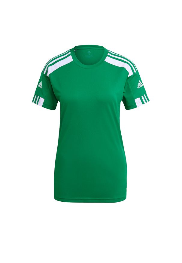 Adidas - Koszulka damska adidas Squadra 21 Jersey. Kolor: biały, wielokolorowy, zielony. Materiał: jersey