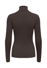 only - ONLY Golf Karol 15165075 Brązowy Slim Fit. Typ kołnierza: golf. Kolor: brązowy. Materiał: wiskoza #3