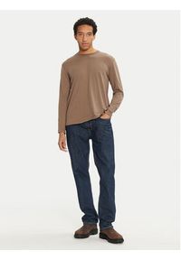 Sisley Longsleeve 3B7SS1045 Brązowy Regular Fit. Kolor: brązowy. Materiał: bawełna. Długość rękawa: długi rękaw