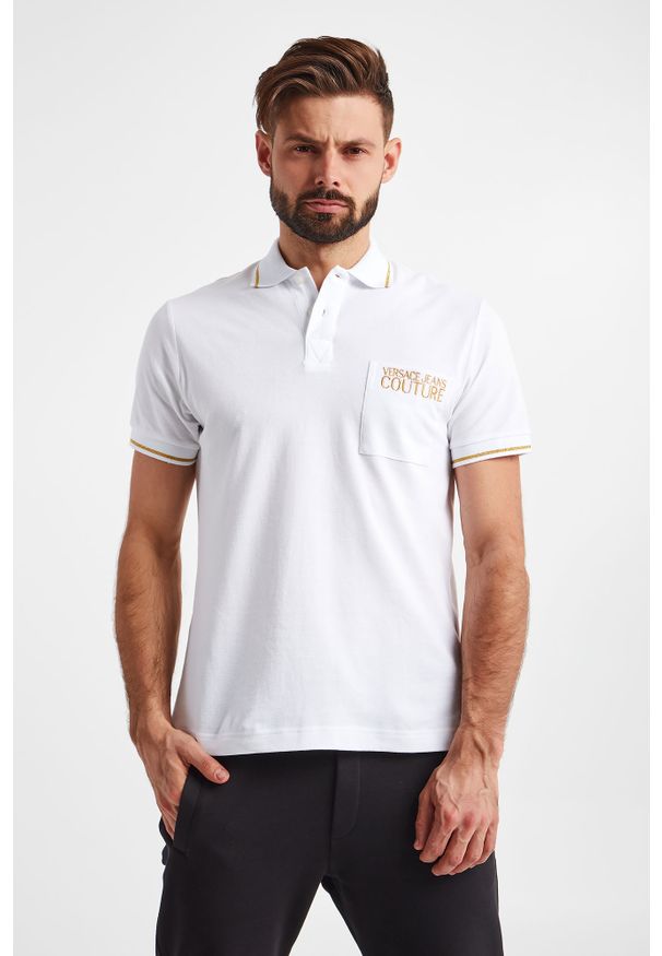 Versace Jeans Couture - Polo VERSACE JEANS COUTURE. Typ kołnierza: polo. Wzór: haft. Styl: klasyczny