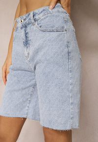 Renee - Jasnoniebieskie Jeansowe Szorty High Waist Bawełniane Nelaitha. Okazja: na co dzień. Stan: podwyższony. Kolor: niebieski. Materiał: bawełna, jeans. Sezon: lato. Styl: klasyczny, casual, elegancki #5