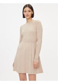 only - ONLY Sukienka dzianinowa 15306551 Beżowy Regular Fit. Kolor: beżowy. Materiał: wiskoza #1