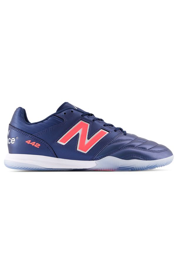 Halówki męskie New Balance 442 V2 PRO IN MS41IMP2 – granatowe. Kolor: niebieski. Materiał: guma, skóra, materiał, syntetyk. Szerokość cholewki: normalna. Sport: bieganie, fitness