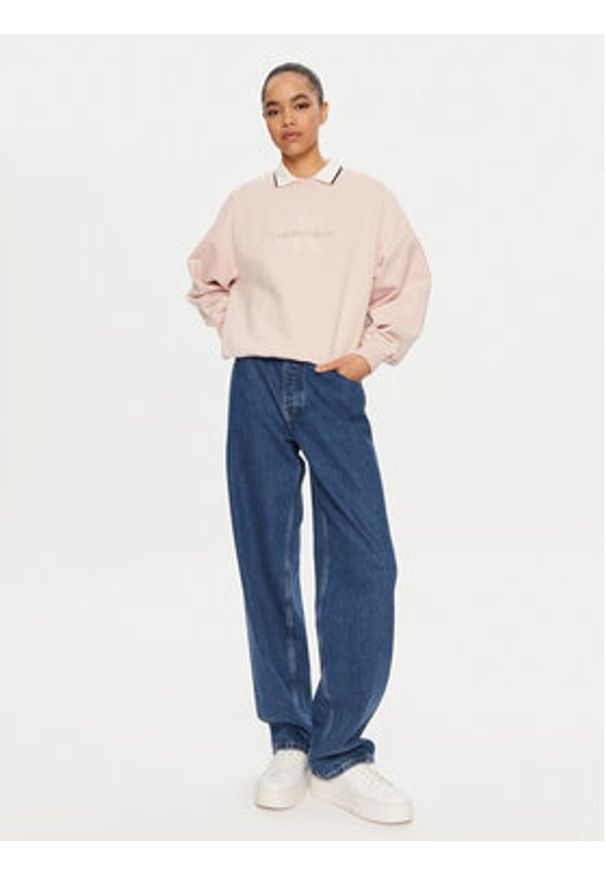 Calvin Klein Jeans Bluza Chenille J20J224652 Różowy Regular Fit. Kolor: różowy. Materiał: bawełna