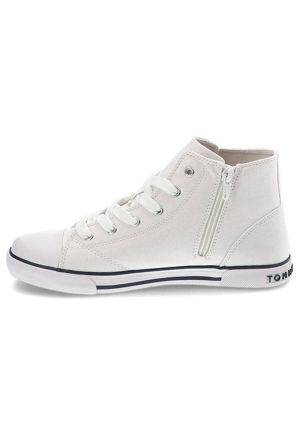TOMMY HILFIGER - Białe Trampki Tommy Hilfiger Klasyczne Buty Damskie. Okazja: na co dzień. Kolor: biały. Materiał: materiał. Szerokość cholewki: normalna. Wzór: aplikacja. Styl: klasyczny