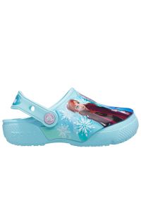 Klapki Crocs Toddler Fun Lab Disney Frozen II Clog 206804-4O9 - niebieskie. Kolor: niebieski. Wzór: motyw z bajki. Sezon: lato. Styl: wakacyjny