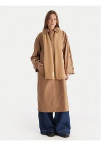 Calvin Klein Szalik Emblem LV04D8014G Beżowy. Kolor: beżowy. Materiał: kaszmir #6