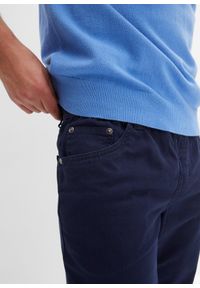 bonprix - Spodnie z gumką w talii, Regular Fit Straight, z czystej bawełny. Kolor: niebieski. Materiał: bawełna #2