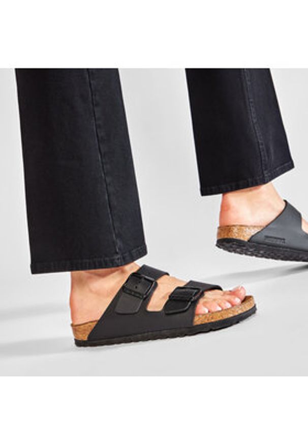 Birkenstock Klapki Arizona 551253 Czarny. Kolor: czarny. Materiał: skóra