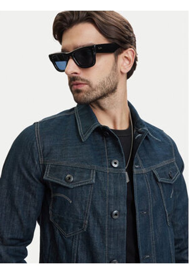 G-Star RAW - G-Star Raw Kurtka jeansowa 3D Dart D28418-E358 Granatowy Regular Fit. Kolor: niebieski. Materiał: bawełna
