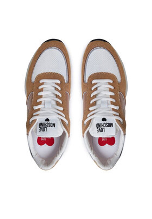 Love Moschino - LOVE MOSCHINO Sneakersy JA15455G0LIN210A Brązowy. Kolor: brązowy. Materiał: materiał