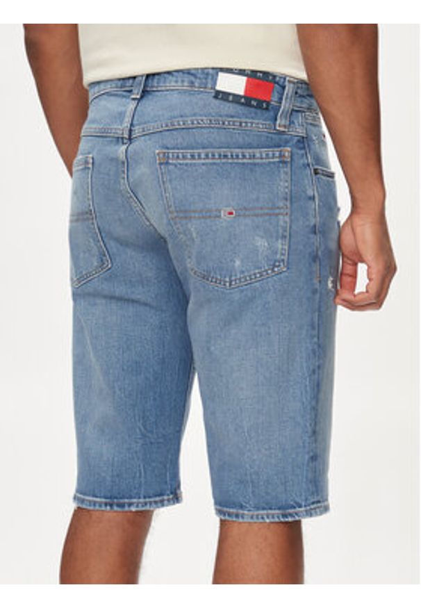 Tommy Jeans Szorty jeansowe Ronnie DM0DM18794 Niebieski Slim Fit. Kolor: niebieski. Materiał: bawełna