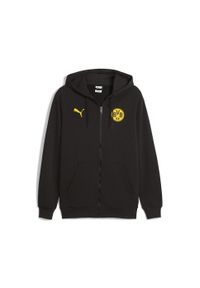 Puma - Męska kurtka z kapturem Borussia Dortmund FtblCulture PUMA Black Faster Yellow. Typ kołnierza: kaptur. Kolor: czarny, wielokolorowy, żółty. Sport: bieganie