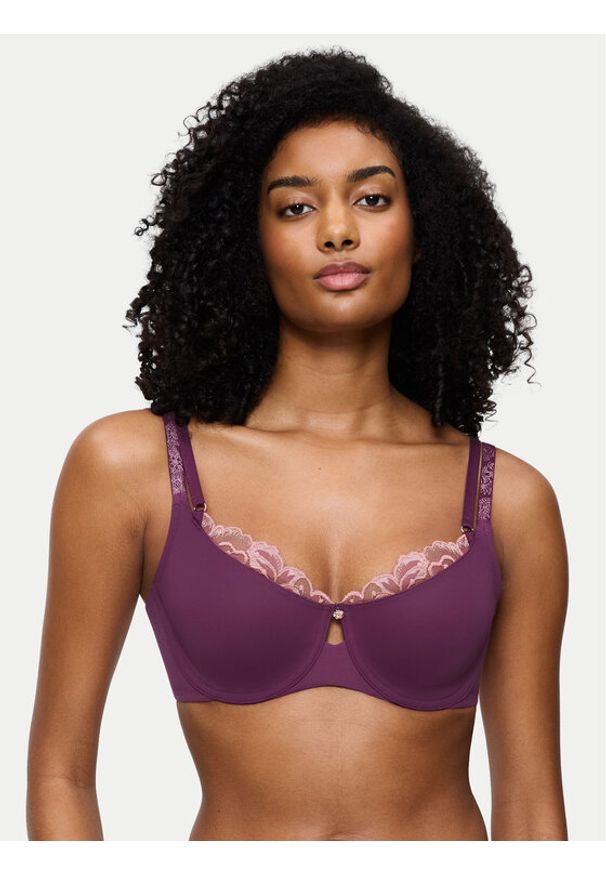 Triumph Biustonosz z fiszbiną Wild Gardenia Florale 10224872 Fioletowy. Kolor: fioletowy. Materiał: lyocell