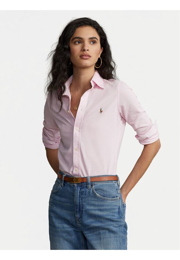 Polo Ralph Lauren Koszula Heidi 211664427002 Różowy Slim Fit. Typ kołnierza: polo. Kolor: różowy. Materiał: bawełna