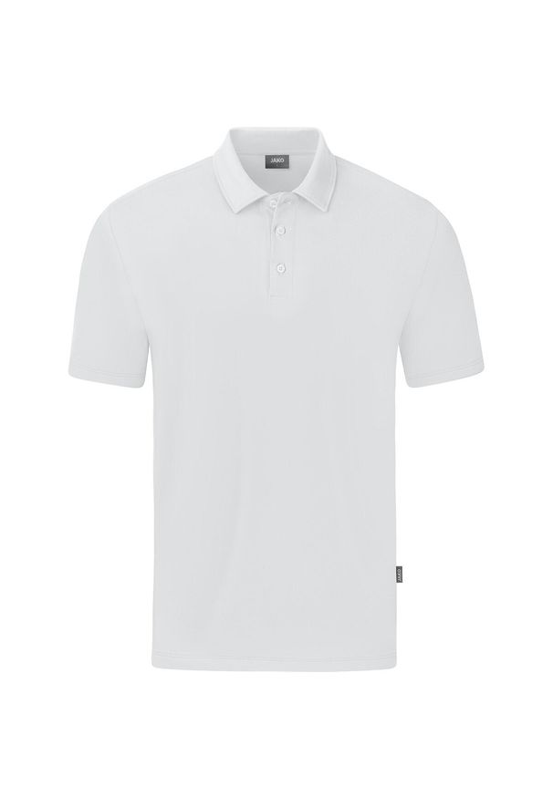Polo Jako Organic Stretch. Typ kołnierza: polo. Kolor: biały. Sport: piłka nożna