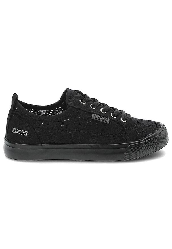Big-Star - Czarne Trampki Big Star Dziecięce Buty Wsuwane. Okazja: na co dzień. Zapięcie: bez zapięcia. Kolor: czarny. Materiał: skóra, materiał, guma. Szerokość cholewki: normalna. Wzór: aplikacja. Styl: casual