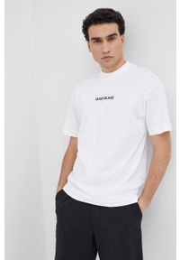Liu Jo t-shirt bawełniany męski kolor biały z aplikacją. Kolor: biały. Materiał: bawełna. Wzór: aplikacja