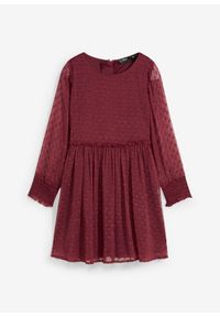 bonprix - Sukienka szyfonowa. Kolor: czerwony. Materiał: szyfon #1