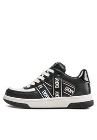 DKNY Sneakersy Olicia K4205683 Czarny. Kolor: biały. Materiał: skóra