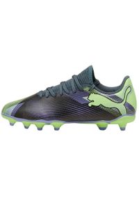 Puma - Buty Piłkarskie Dla Dzieci Future 7 Play. Kolor: fioletowy, zielony, wielokolorowy. Sport: piłka nożna