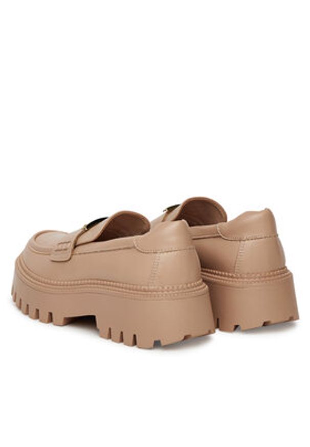 DeeZee Loafersy HY19001-2 Beżowy. Kolor: beżowy. Materiał: skóra