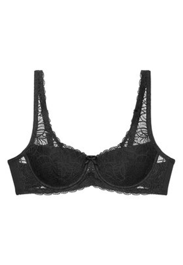 Triumph Biustonosz balkonetka Amourette Graphic 10228981 Czarny. Kolor: czarny. Materiał: syntetyk