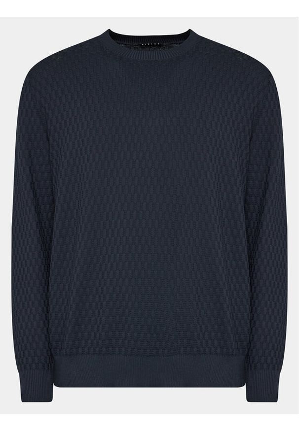 Sisley Sweter 1098S1033 Granatowy Regular Fit. Kolor: niebieski. Materiał: bawełna
