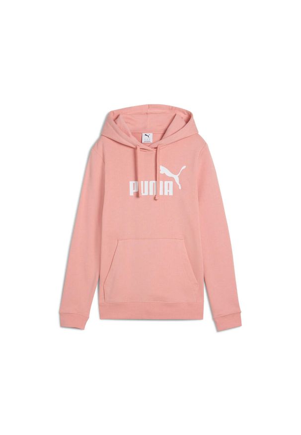 Puma - Damska bluza z kapturem z logo No.1 ESS PUMA Pink Fruit. Typ kołnierza: kaptur. Kolor: biały, wielokolorowy, różowy
