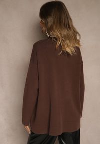 Renee - Brązowy Kardigan z Kaszmirem o Prostym Kroju Bez Zapięć z Kieszeniami Zaisa. Kolor: brązowy. Materiał: kaszmir. Styl: elegancki #3