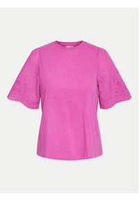 YAS T-Shirt Lex 26033890 Różowy Regular Fit. Kolor: różowy. Materiał: bawełna #2