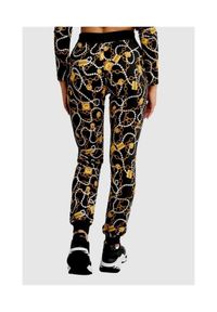 MOSCHINO Damskie spodnie dresowe w złote łańcuchy, Rozmiar XS. Kolor: czarny. Materiał: dresówka #3
