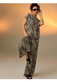 Sinsay - Wiskozowe spodnie wide leg z abstrakcyjnym wzorem - wielobarwny. Materiał: wiskoza #1