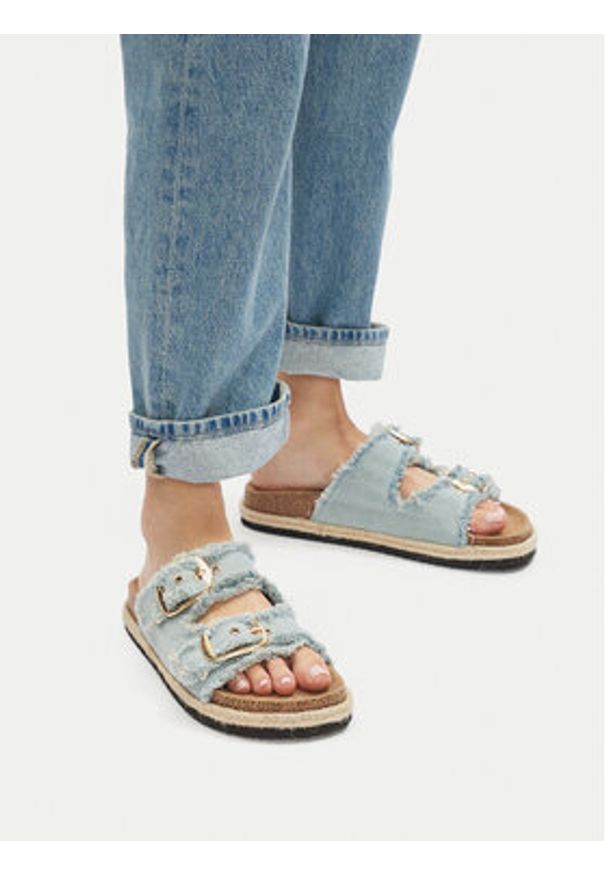 Jenny - JENNY Klapki LB-P1628 Niebieski. Kolor: niebieski. Materiał: materiał