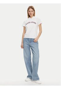 Guess Jeans T-Shirt W5GP28 J1314 Biały Regular Fit. Kolor: biały. Materiał: bawełna #4