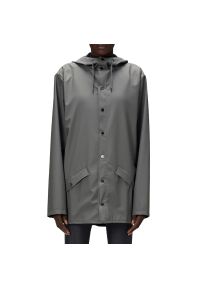Kurtka Rains 12010-13 - szara. Typ kołnierza: kaptur. Kolor: szary. Materiał: materiał, poliester #1