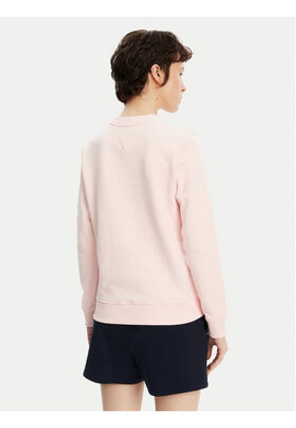 Tommy Jeans Bluza Essential DW0DW20639 Różowy Regular Fit. Kolor: różowy. Materiał: bawełna