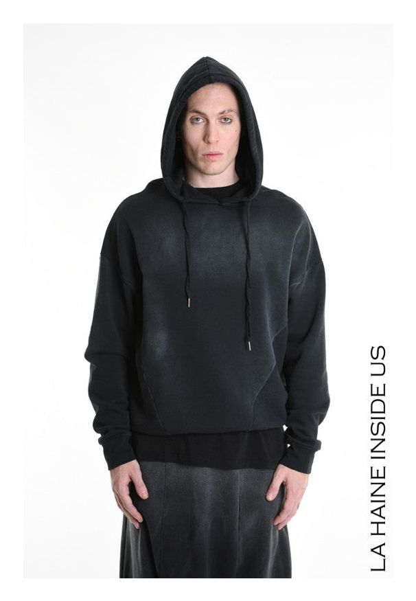 La Haine Inside Us Bluza | 3V M1200 | Mężczyzna | Czarny. Okazja: na co dzień. Typ kołnierza: kaptur. Kolor: czarny. Materiał: bawełna. Styl: casual