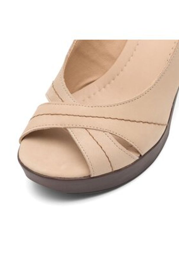 Lasocki Sandały POLTA EST-2025-12 Beżowy. Kolor: beżowy. Materiał: skóra, nubuk