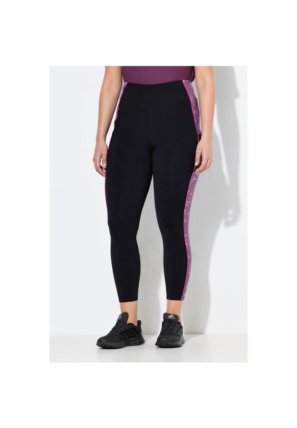 ULLA POPKEN - Damskie Legginsy sportowe wąska nogawka kieszenie materiał z recyklingu. Kolekcja: plus size. Kolor: czarny. Materiał: poliamid, materiał, elastan