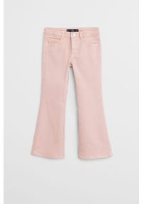 Mango Kids - Jeansy dziecięce Flare 110-164 cm. Kolor: różowy. Materiał: jeans #1