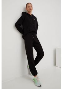 DKNY - Dkny spodnie dresowe damskie kolor czarny gładkie. Kolor: czarny. Materiał: dresówka. Wzór: gładki #2