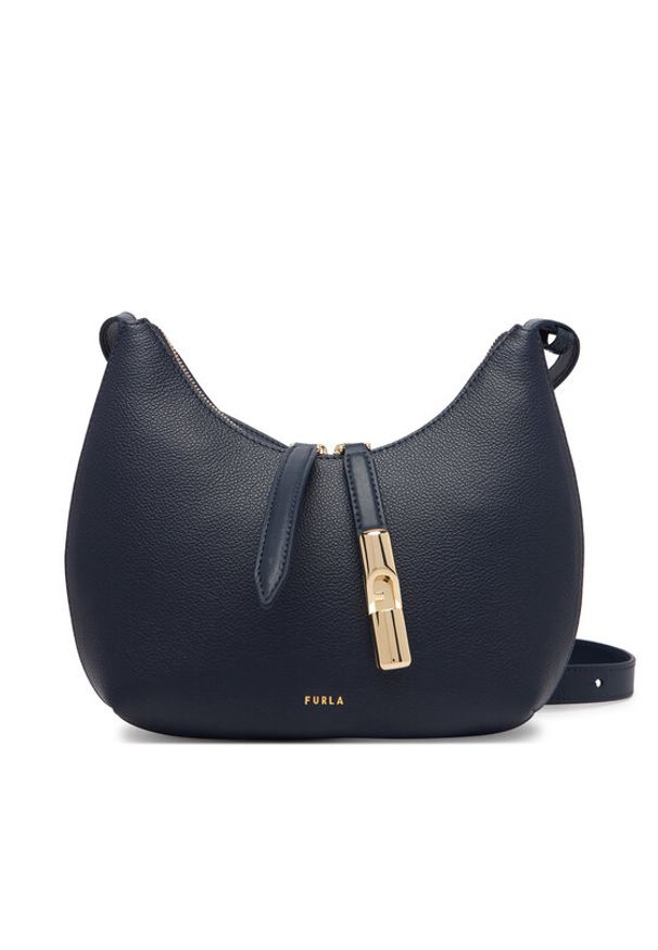 Furla Torebka Goccia S WB01500 BX3353 KH 4852S Granatowy. Kolor: niebieski. Materiał: skórzane