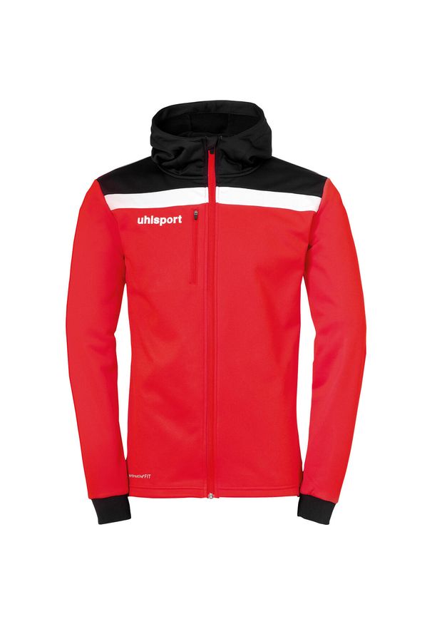 UHLSPORT - Kurtka Uhlsport Offense 23. Typ kołnierza: kaptur. Kolor: czarny, biały, czerwony, wielokolorowy. Materiał: polar. Sport: fitness