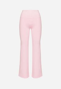 Born2be - Różowe Legginsy Dzwony z Wysokim Stanem i Szeroką Gumką w Talii Idoreia. Okazja: na co dzień. Stan: podwyższony. Kolor: różowy. Styl: elegancki, casual #3