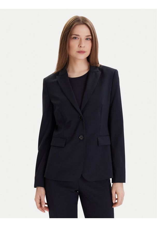 BOSS - Boss Marynarka Juleah 50490035 Granatowy Regular Fit. Kolor: niebieski. Materiał: wełna