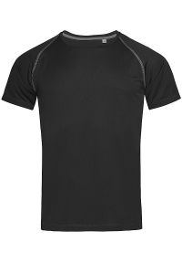 Stedman - Koszulka T-shirt, Czarna, Sportowa, ACTIVE-DRY Poliester, Raglanowe Rękawy. Kolor: czarny. Materiał: poliester. Długość rękawa: raglanowy rękaw. Styl: sportowy