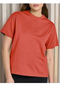 Sinsay - Koszulka basic - koralowy. Kolor: pomarańczowy #1