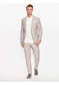 BOSS - Boss Marynarka 50489400 Beżowy Slim Fit. Kolor: beżowy #4