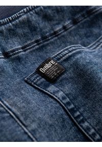 Ombre Clothing - Spodnie męskie marmurkowe JOGGERY z przeszyciami - niebieskie V1 OM-PADJ-0108 - XXL. Kolor: niebieski. Materiał: jeans, bawełna, poliester #5